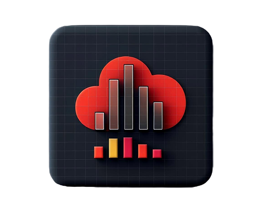 closeup-3d-minimal-cloud-icon-with-infographics-chart-dark-background-generative-ai - Copy